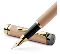 Wordsworth & Black Fountain Pen Set, Luxury Bamboo Wood - Medium Nib, Gift Case; Includes 6 Ink Cartridges, Ink Refill Converter -Journaling, Calligraphy; Drawing, Smooth Writing [Maple Wood]