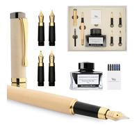 Wordsworth & Black Luxury Bamboo Maple Fountain Pen Set, 4 Nibs