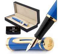 Wordsworth & Black Luxury Fountain Pen Set for Writing, Broad Nib, Blue