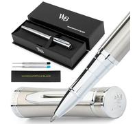 Wordsworth & Black Luxury Refillable Rollerball Gift Pen for Writing,Silver