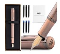 Wordsworth & Black Mini Pocket Fountain Pen for Writing, Medium Nib, Copper