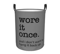 Wore It Once Don't Want to Hang It Back up Laundry Basket Waterproof Fabric Collapsible Laundry Hamper Circular Durable Dirty Clothes Storage Basket for Bedroom Bathroom Dorm Living Room Nursery