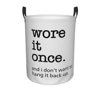 Wore It Once Don't Want to Hang It Back up Laundry Basket Waterproof Oxford Collapsible Laundry Hamper Circular Durable Dirty Clothes Storage Basket for Bedroom Bathroom Dorm Living Room Nursery