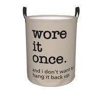 Wore It Once Don't Want to Hang It Back up Laundry Basket Waterproof Oxford Foldable Laundry Hamper Circular Durable Dirty Clothes Storage Bin with Handle for Bedroom Bathroom Dorm Living Room Nursery