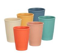 Worephu 6 Pcs 350ML Reusable Plastic Cups, Hot and Cold Drink Cups Set, Dishwasher and Microwave Safe, for Milk, Coffee, Water, Beer, Juice, Parties, Picnics, Travels(Multi Colors)