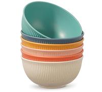 Worephu Unbreakable Bowls Set of 6, 650 ML Light Weight Bowl Set, Reusable Plastic Bowls for Breakfast, Salad, Pasta, Soup, Noodles, Snack(Mutil Color)