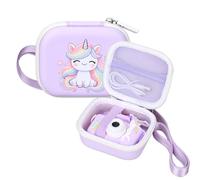 worfty Kids Camera Case Compatible with MAVOKIS/Envyvip/Seckton/KIZJORYA/Goopow Digital Video Camera Toys Camcorder Storage Holder Carrying - Purple Unicorn(Case Only)