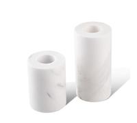 WORHE Candle Holders True Natural Marble Wick 0.35" Thick Set of 2 Decorative Candlestick Holder for Christmas Birthday Party Dinning for 3/4 inch Candles Color White (ZT004)