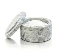 WORHE Marble Storage Jar with Lid, Salt Shaker, Coffee Jar, Sugar Shaker, Honey Dispenser, Suitable for Salt, Pepper, Paprika and Herb Powder, Jewelry, Accessories and Home Decor, White (UKN47)