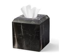 WORHE Natural Marble Tissue Box Holder Black