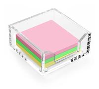 WORHE Sticky Note Holder Clear Acrylic Memo Pad Holders 3.94 x 3.94 for Office Accessories Desk School Home, Crystal Notepad Organizer Post Pop Notes Dispenser for 3"x3" Note Pads 1PCS BQ200