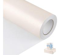 woric 43cm x 12m Off White Wrapping Paper Roll, Cream Gift Wrapping Paper Pearly Lustre Wrap Paper Wedding Gift Wrap for Bridal Shower Birthday Wedding Baby Shower Women Men