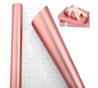 woric 43cm x 12m Rose Gold Wrapping Paper Roll, Rose Gold Metallic Wrapping Paper Pink Solid Color Gift Wrap Roll for Easter Birthday Party Wedding Baby Shower