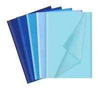 woric 60 Sheets Blue Tissue Paper Bulk, 50 * 35cm Blue Wrapping Paper Multicolor Tissue Paper 5 Colors for Graduation, Fathers Day, Baby Shower, Wedding, Birthday