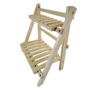 worien 2-Layer Wooden Ladder Desk Shelf, Rustic Modern Display Stand