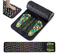 Worive Foot Massage Mat, Reflexology Walk Stone Road Acupressure Mat with Chart, Foot Pressure Point Mat for Elderly Students and Office Workers(68.9 x 13.78 Inches)