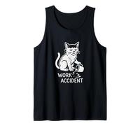 Work Accident Cat Spilled Mug Funny Office Design Tank Top