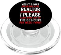 Work Any 65 Hours A Week Real Estate Agent Humor PopSockets PopGrip for MagSafe