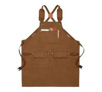 Work Apron - Adjustable Canvas Apron | Waterproof kitchen Baking Chef Aprons, Water Resistant Workshop Aprons with Pocket Cross Back Straps | for Kitchen Cooking Grilling Mother's Day