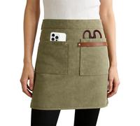 Work Apron for Women - Work & Cleaning Utensils For Service - Half Bartender Aprons with Pockets | For Kitchen Pub Cafe Restaurant Farmhouse Waitress Waitress, green, Consulte la descripción
