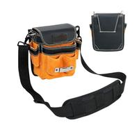 Work Belt Bag - Tool Bag, Oxford Black Medium Waterproof Detachable, Holder with Multiple Pockets, Professional Storage Pouch | Heavy Duty Oxford For Construction Maintenance, Repair, Garden Tasks