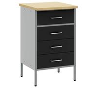 vidaXL Work Bench with Drawer Black and Grey 50 x 55 x 85 cm