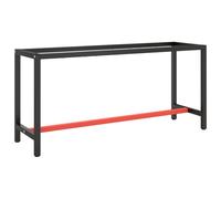 Work Bench Frame Metal Black and Red Furniture Multi Sizes 1/2x Bars vidaXL