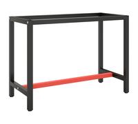 Work Bench Frame Metal Black and Red Furniture Multi Sizes 1/2x Bars vidaXL