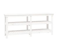 Work Bench Wooden Garage Working Table Storage Shelf Solid Wood Pine vidaXL