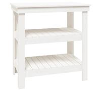 (white, 78.5 x 50 x 80 cm) vidaXL Work Bench Wooden Garage Working Table Storage Shelf Solid Wood Pine