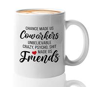 Work Bestie Coffee Mug 11oz White - Chance Made Us Co Workers - Employee Humorous Coworker Occupation Accountant Lawyer Graduated School Office Job Sarcasm Crazy Psycho