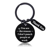 Work Bestie Keyring for Colleagues - Appreciation Gift for Coworkers - You Are the Reason I Don't Punch People at Work
