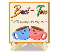 Work Besties Gifts for Women Decoration, Wood Coworker Birthday Gifts for Women Friendship Decorative Besties Gifts Plaque Sign Female Coworker Gifts, Work Bestie Gifts for Women Office Decor
