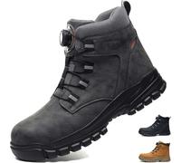 Work Boots, Safety Trainers Mens Womens Steel Toe Cap Boots Waterproof Work Boots Anti Slip Lightweight Ankle Support Quick Puncture Proof Shoes with Swivel Buckle Shoelaces, 6/UK