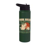Work Builds The Golf Fund Retired Golfer Stainless Steel Insulated Water Bottle