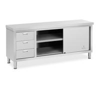 Work Cabinet 200 x 60 x 85 cm Royal Catering 600 kg Load Capacity 3 Drawers - Work Tables With Cabinet by
