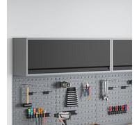 Work Cabinet Set 100x55x200cm Black Powder-Coated Steel & Engineered Wood 2drs