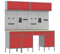 Work Cabinet Set Manual Powder-Coated Steel and Engineered Wood Storage vidaXL