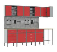 Work Cabinet Set with Storage Steel and Engineered Wood Tool Cabinet vidaXL