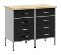 Work Cabinet with Storage Engineered Wood and Steel Tool Industrial DIY vidaXL