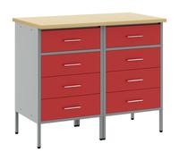 Work Cabinet with Storage Engineered Wood and Steel Tool Industrial DIY vidaXL