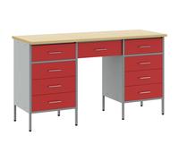 Work Cabinet with Storage Engineered Wood and Steel Tool Industrial DIY vidaXL