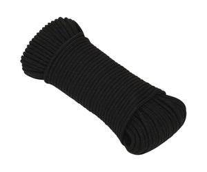 Work Cable Black 3mm 50m Polyester Braided Heavy Duty Rope with High Tearing Strength Versatile for Garden Workshop Decoration and Jump Rope for Kids
