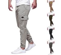 Work Cargo Trousers For Men Uk Elasticated Waist,Elasticated Work Trousers For Men Stretchy,Combat Trousers Men Slim Fit With Side Pockets,Breathable Solid Colors Smart Bottoms For Working/Leisure