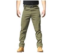Work Cargo Trousers for Men UK Multi Pockets Workwear Combat Cargo Pants Casual Straight Leg Loose Work Utility Safety Trousers Joggers Hiking Walking Motorbike Golf Trousers (A09 Army Green,M)