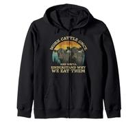 Work Cattle Once And You Understand Why We Eat Them Vintage Zip Hoodie