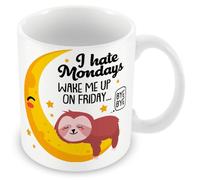 Work Colleague/Friend Funny Gift Mug - I Hate Mondays Wake Me Up On Friday. Bye Bye