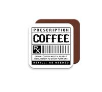 Work Colleague Funny Gift Coaster - Prescription Coffee - Giftset - Made by MUGGZ in The UK