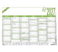 Work Day Calendar A4 Blue Angel 2027: Office Calendar Large 29.7 x 21 cm with 6 Months per Page, Blue Angel Certified, Work Day, Day & Weekly Counter, Holiday Overview, Holidays