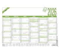 Work Day Calendar Recycling 2026 - A4 (29.7 x 21 cm) - 6 Months on 1 Page - Blue Angel - Blackboard Calendar - Poster Calendar - Year Planner - 907-0700